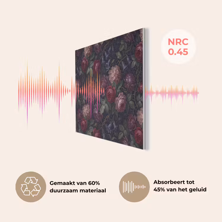 Bloemen - Rood - Klassiek - Donker - Patroon PET vilt klein -USP_NL