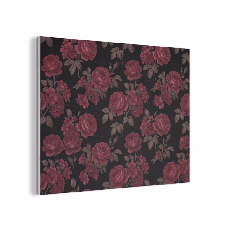 Bloemen - Roos - Patroon - Klassiek - Rood PET vilt klein -3d