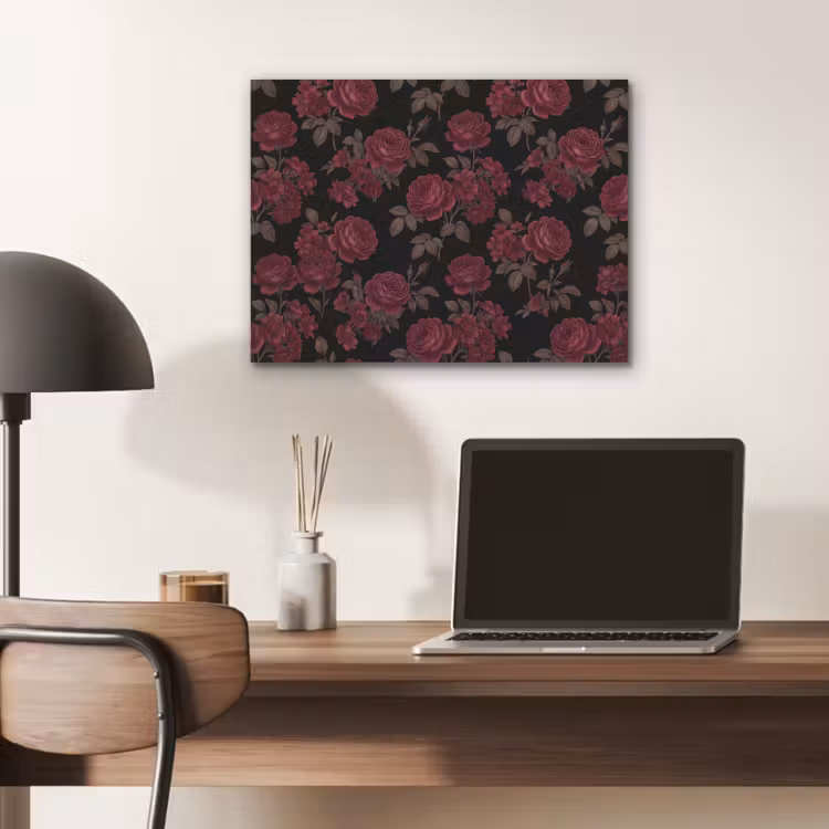 Bloemen - Roos - Patroon - Klassiek - Rood PET vilt klein -sfeer5