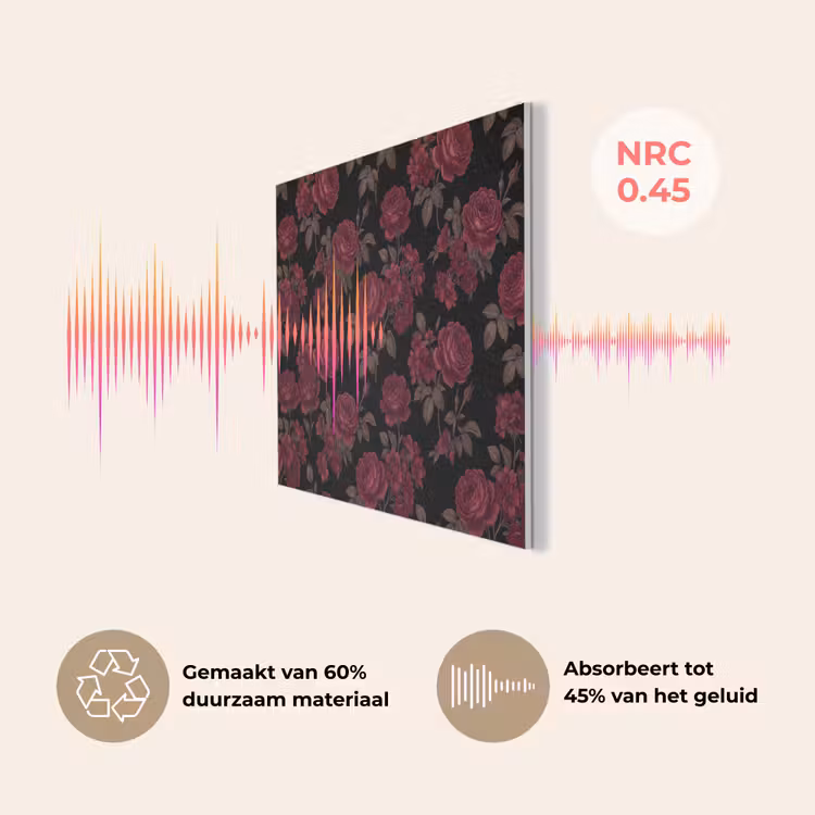 Bloemen - Roos - Patroon - Klassiek - Rood PET vilt klein -USP_NL