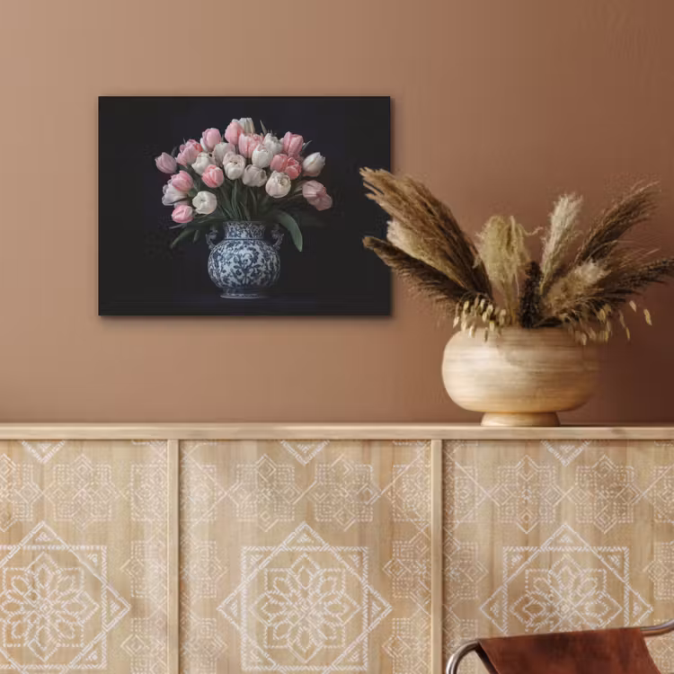 Bloemen - Roze - Tulpen - Vaas PET vilt klein -sfeer4