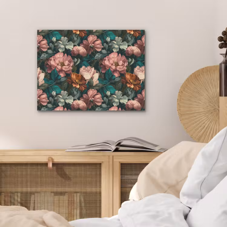 Bloemen - Schilderachtig - Patroon - Roze PET vilt klein 837 -sfeer3