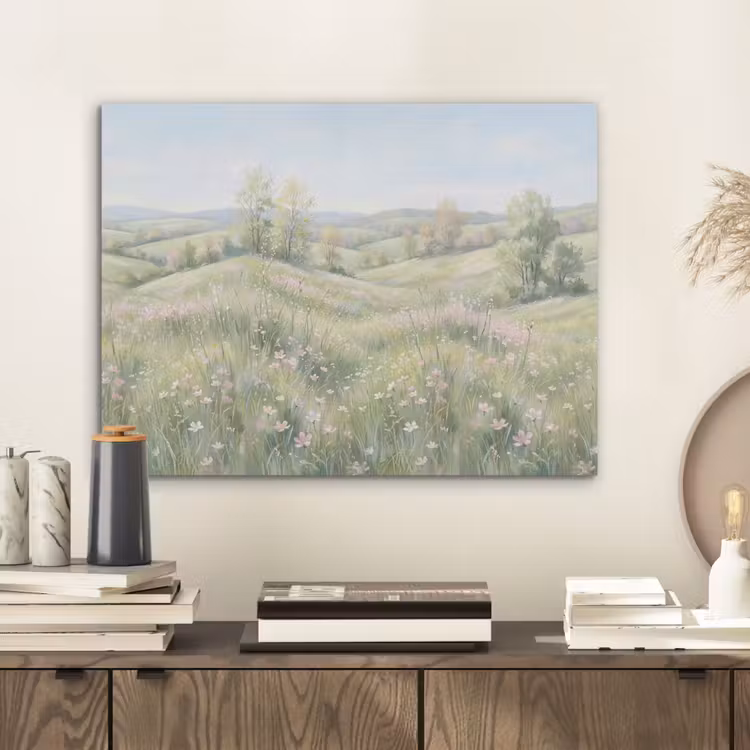 Bloemen veld - Bloemen - Groen PET vilt klein -sfeer1