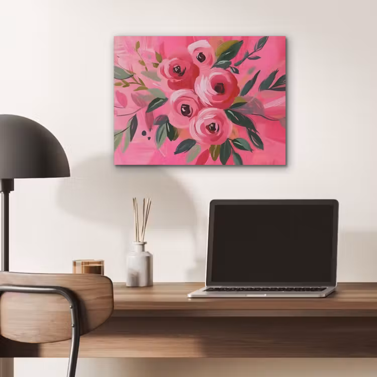 Bloemen - Verf - Roze PET vilt klein -sfeer5