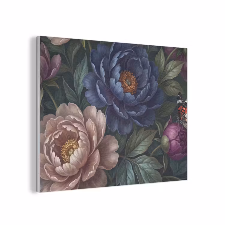 Bloemen - Vlinder - Natuur - Modern - Paars PET vilt klein -3d