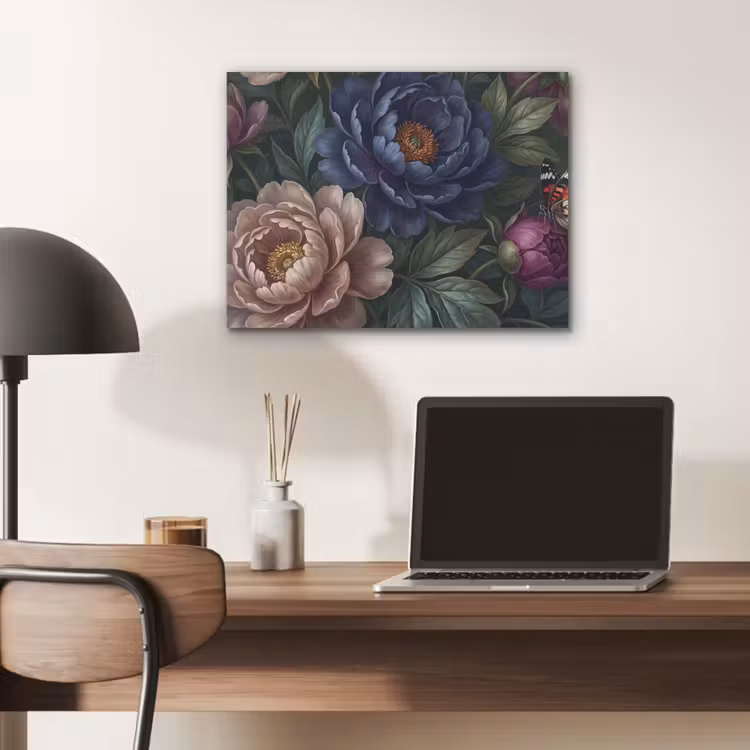 Bloemen - Vlinder - Natuur - Modern - Paars PET vilt klein -sfeer5