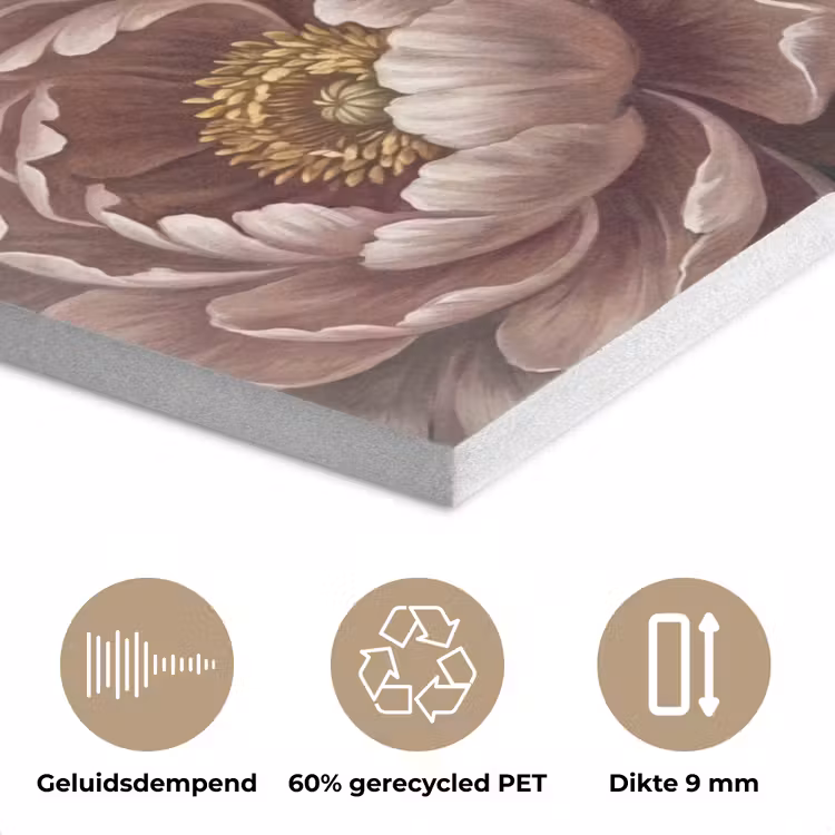 Bloemen - Vlinder - Natuur - Modern - Paars PET vilt klein -closeup_NL