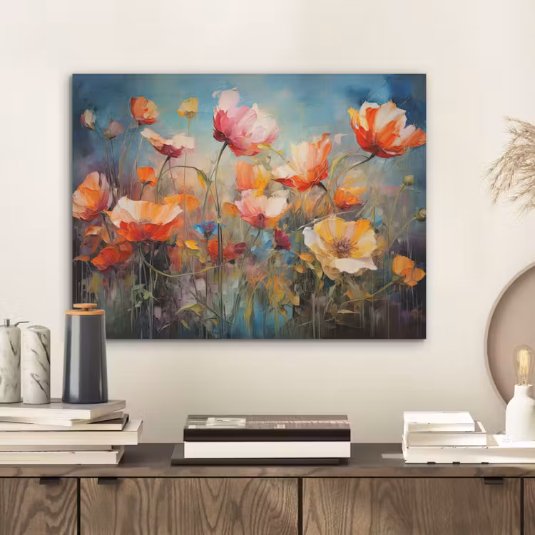 Bloemen - Watercolor - Kunst - Botanisch - Natuur PET vilt klein -sfeer1