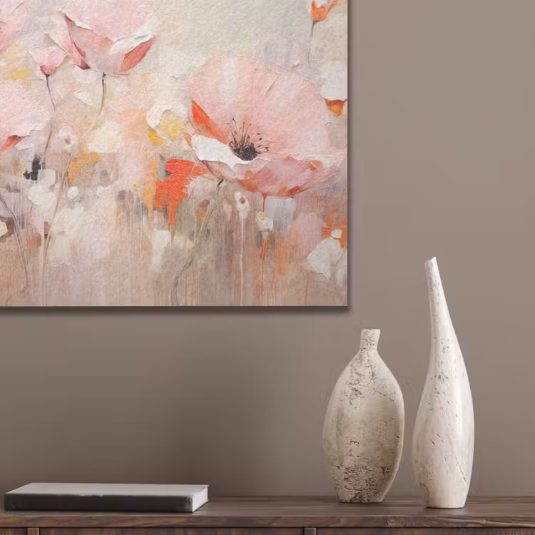 Bloemen - Watercolor - Roze - Abstract - Kunst PET vilt klein -sfeer6_closeup