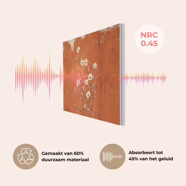 Bloemen - Wit - Subtiel - Roestkleur PET vilt klein -USP_NL