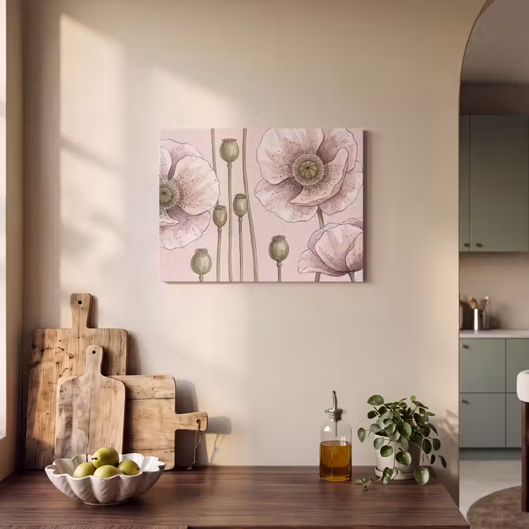Bloemen - Zomer - Natuur - Aquarel - Roze PET vilt klein -sfeer2