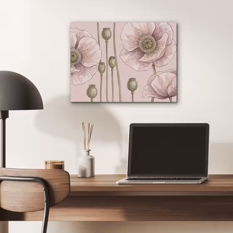 Bloemen - Zomer - Natuur - Aquarel - Roze PET vilt klein -sfeer5