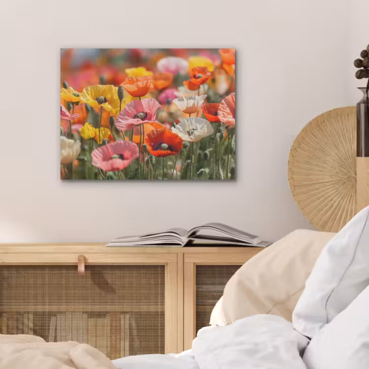 Bloemenveld - Klaprozen - Kleurrijk PET vilt klein -sfeer3