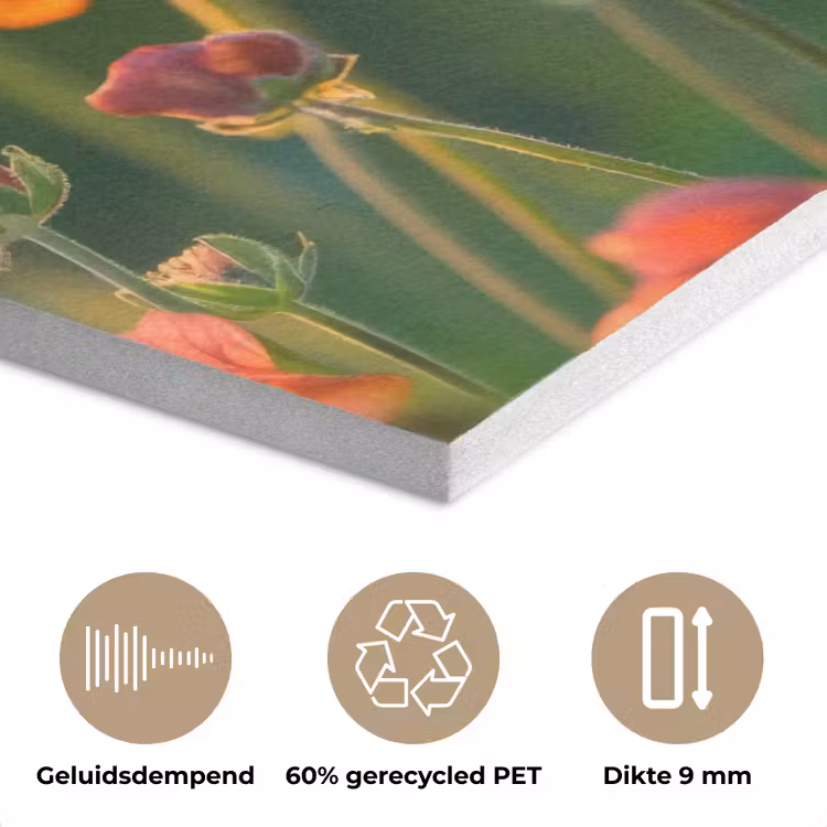Bloemenveld - Zonnestralen - Oranje PET vilt klein -closeup_NL