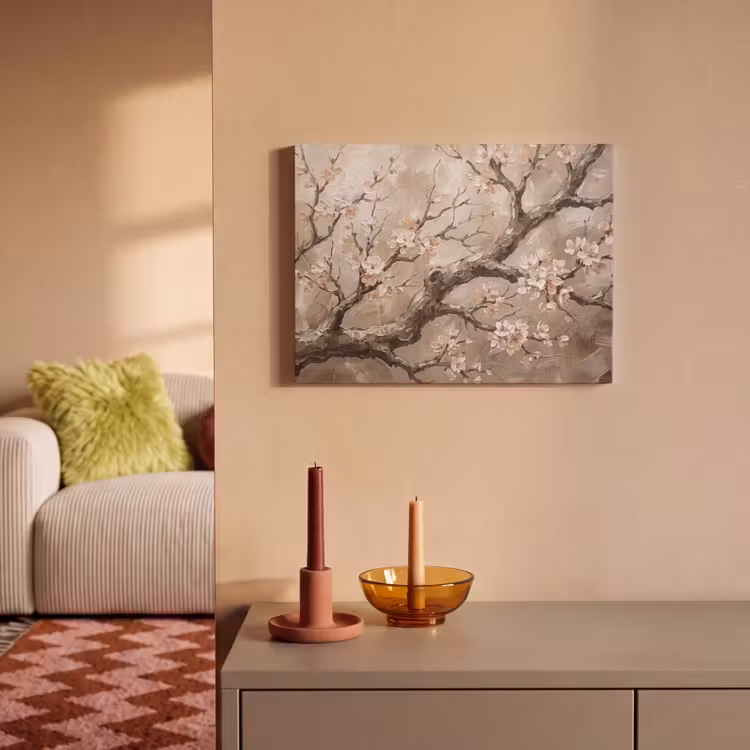 Bloesem - Takken - Schilderij - Beige - Serene PET vilt klein -sfeer1
