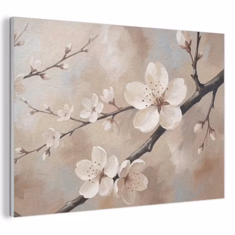 Bloesem - Takken - Schilderij - Beige - Serene PET vilt klein -3d