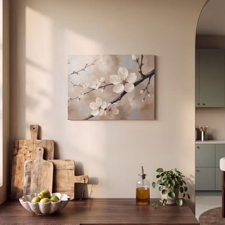 Bloesem - Takken - Schilderij - Beige - Serene PET vilt klein -sfeer2