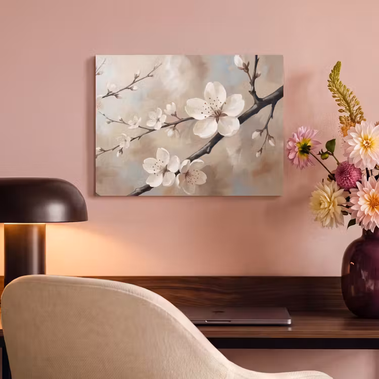Bloesem - Takken - Schilderij - Beige - Serene PET vilt klein -sfeer3