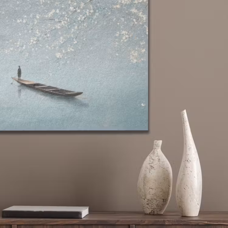 Bloesems - Minimalistisch - Wateroppervlak - Boot PET vilt klein -sfeer6_closeup