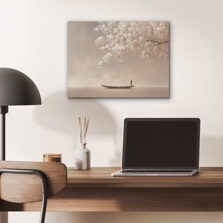 Bloesems - Wit - Boot - Minimalistisch PET vilt klein -sfeer5
