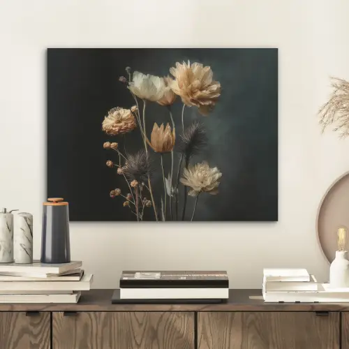 Boeket - Bloemen - Licht - Zwart PET vilt klein -sfeer1