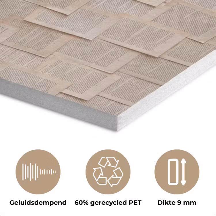 Boekpagina - Collage - Literatuur - Vintage - Beige PET vilt klein -closeup_NL