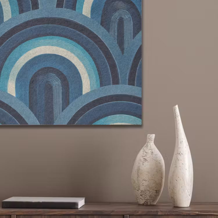 Bogen - Geometrisch - Patroon - Blauw - Retro PET vilt klein 837 -sfeer6_closeup