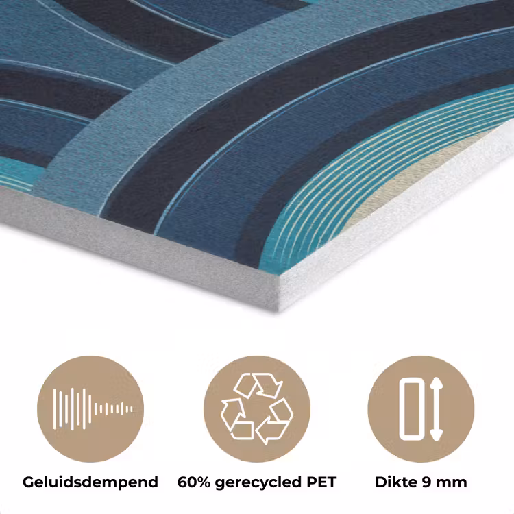 Bogen - Geometrisch - Patroon - Blauw - Retro PET vilt klein 837 -closeup_NL