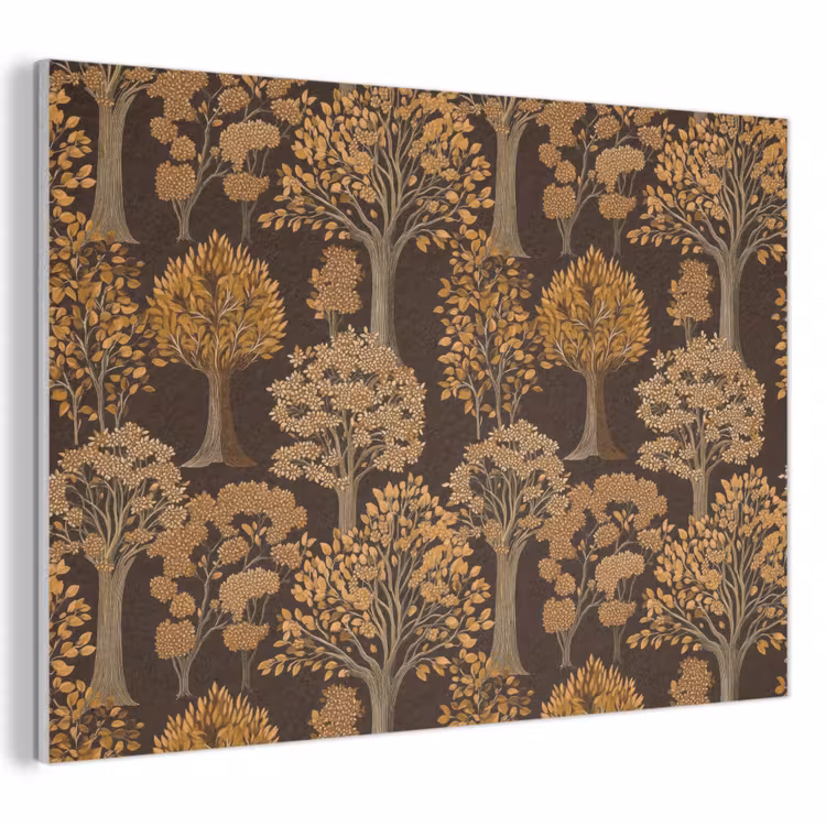 Bomen - Patroon - Bruin PET vilt klein 837 -3d