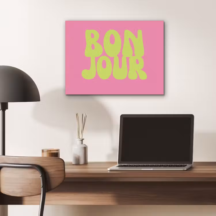 Bonjour - Roze - Fel groen PET vilt klein -sfeer5