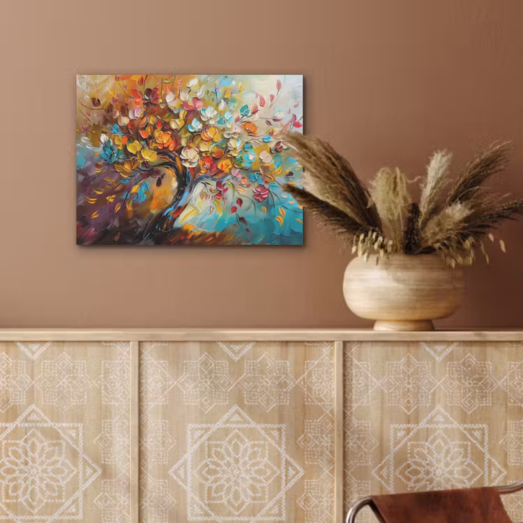 Boom - Abstract - Kleurrijk - Bloemen PET vilt klein -sfeer4