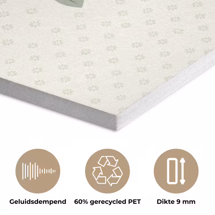 Boom - Bladeren - Groen - Decoratief - Beige PET vilt klein -closeup_NL