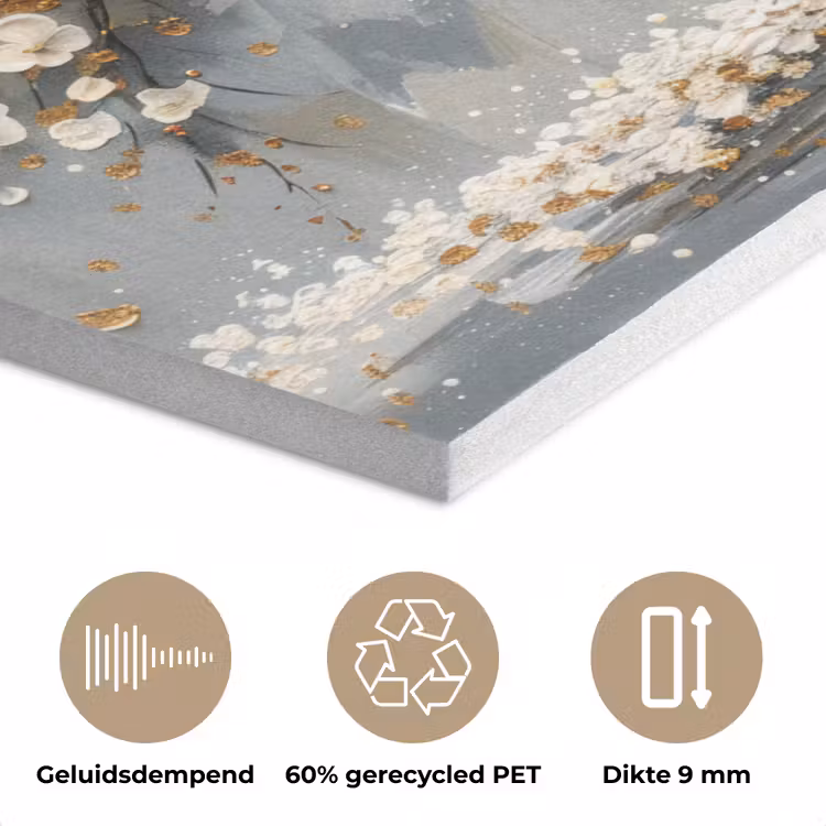 Boom - Bloemen - Wit - Natuur - Kunst PET vilt klein -closeup_NL