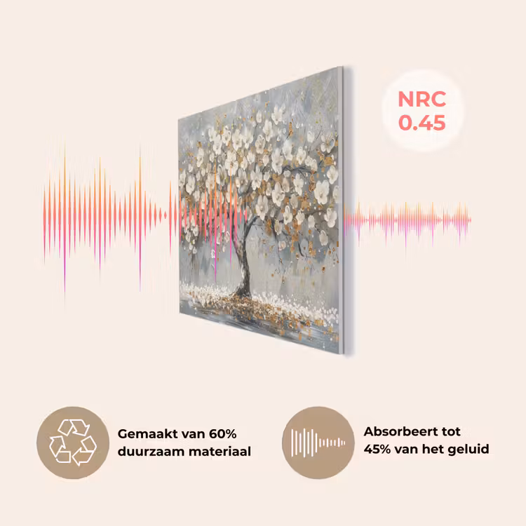 Boom - Bloemen - Wit - Natuur - Kunst PET vilt klein -USP_NL