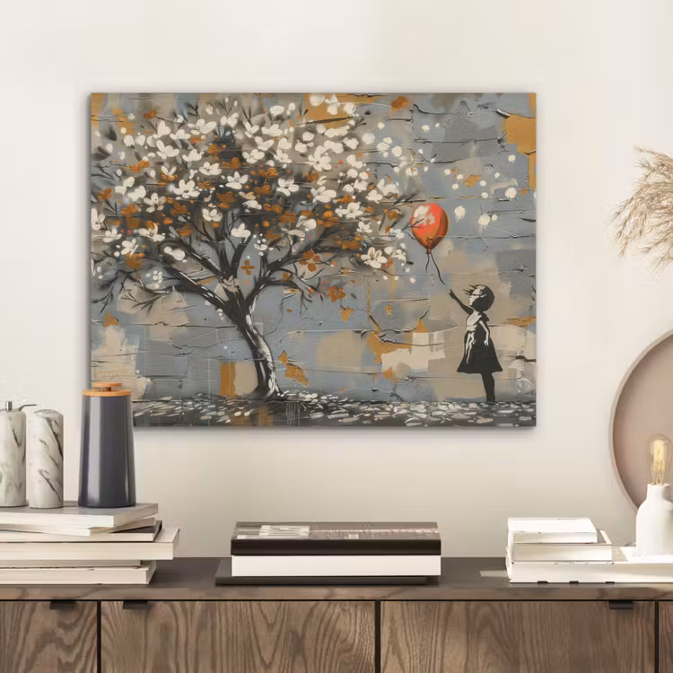 Boom - Graffiti - Banksy Style - Balloon Girl PET vilt klein -sfeer1