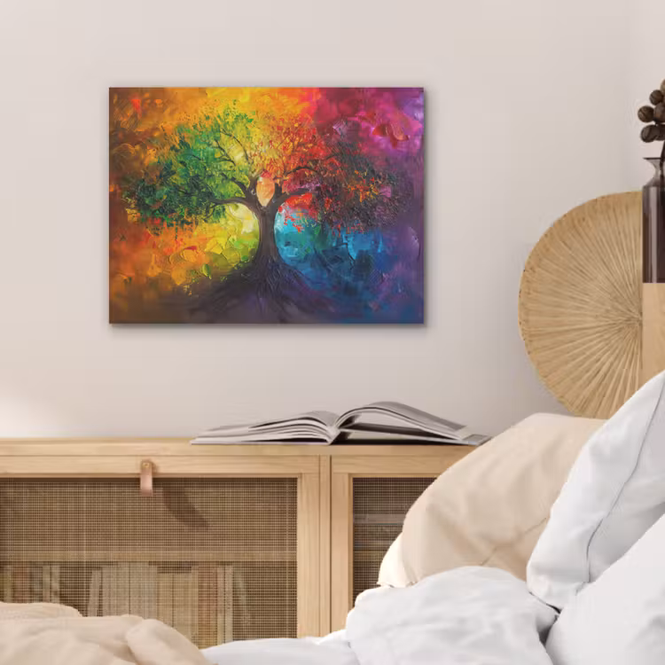 Boom - Kleurrijk - Modern - Abstract PET vilt klein -sfeer3