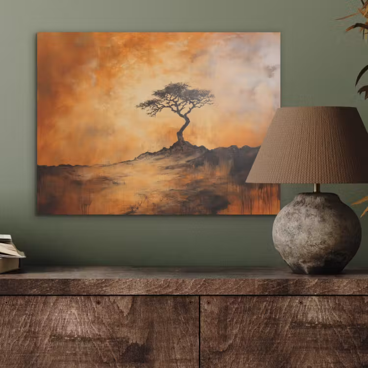 Boom - Landschap - Oranje PET vilt klein -sfeer2