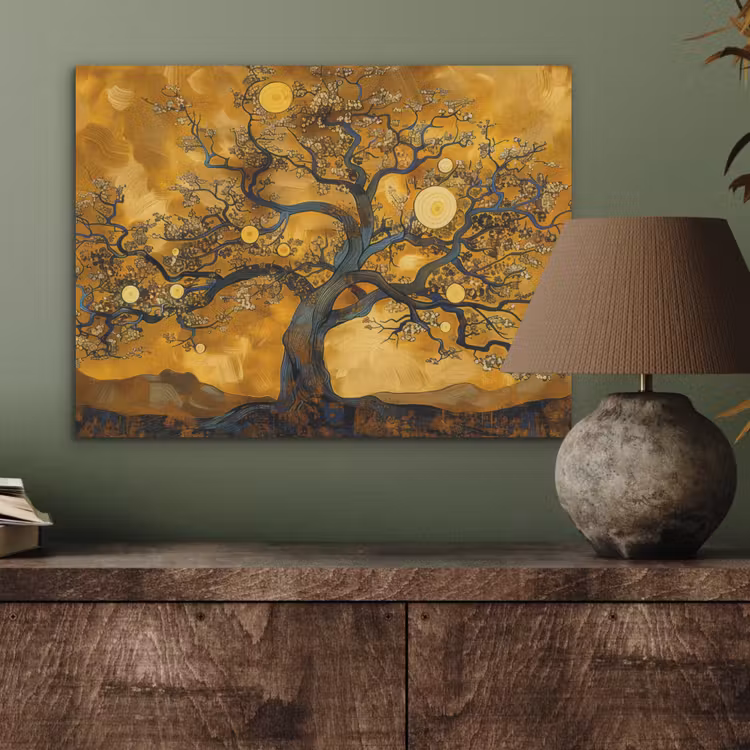 Boom - Levensboom - Abstract - Goud PET vilt klein -sfeer2