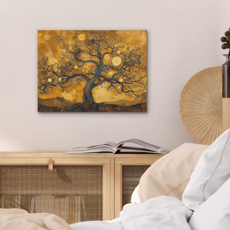 Boom - Levensboom - Abstract - Goud PET vilt klein -sfeer3