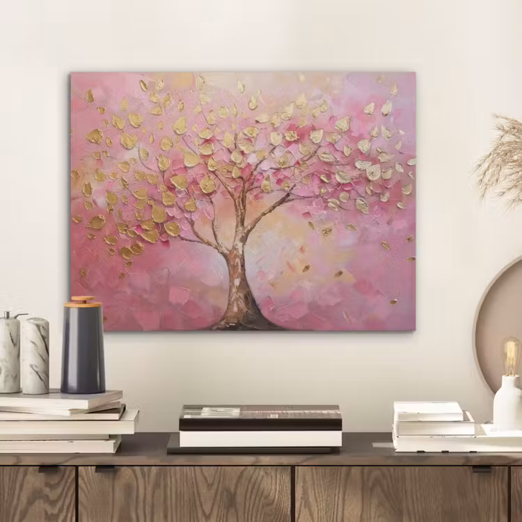 Boom - Roze - Goud - Modern PET vilt klein -sfeer1