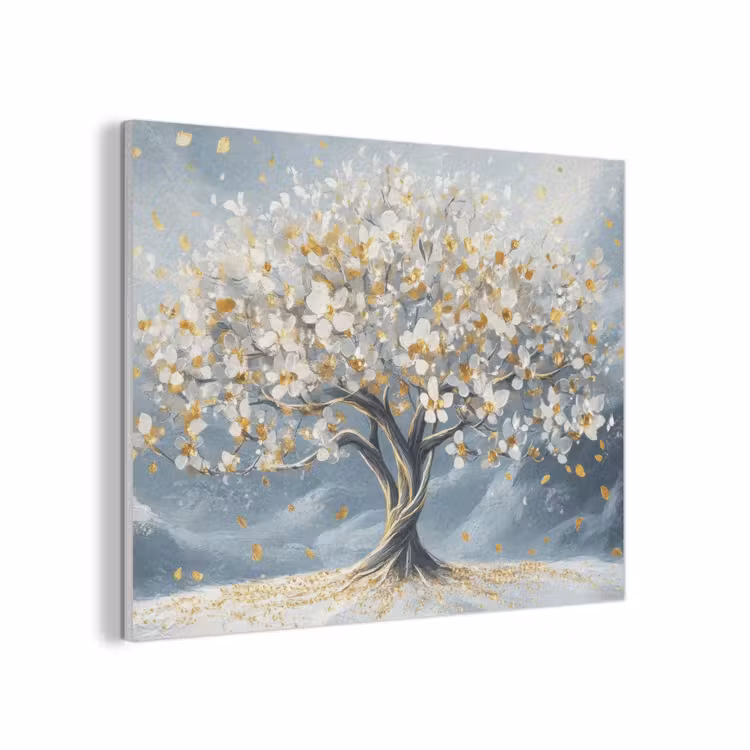 Boom - Winter - Levensboom - Modern - Goud PET vilt klein -3d