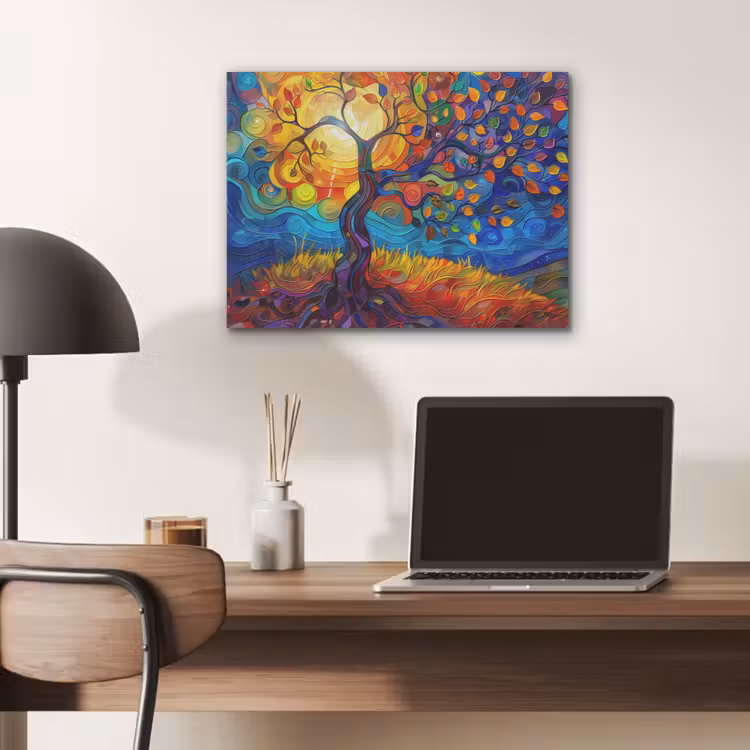 Boom - Zon - Verflook - Kleuren - Abstract PET vilt klein -sfeer5