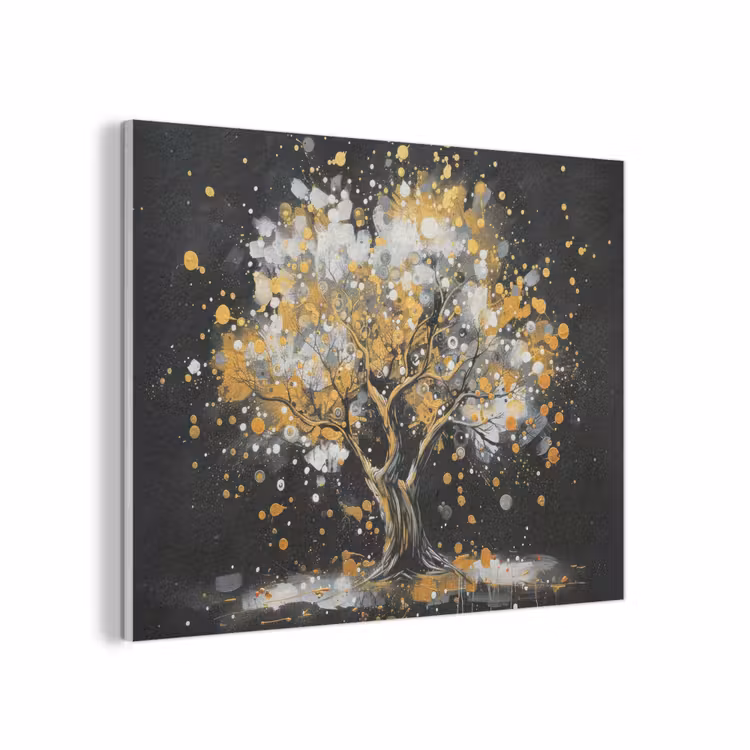 Boom - Zwart - Goud - Wit - Modern PET vilt klein -3d