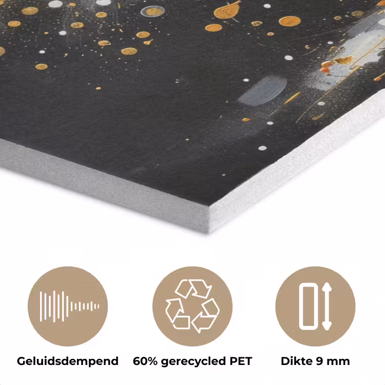 Boom - Zwart - Goud - Wit - Modern PET vilt klein -closeup_NL