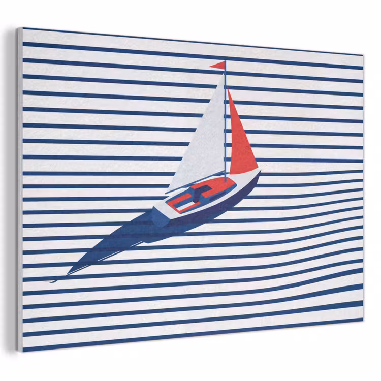 Boot - Water - Abstract - Blauw PET vilt klein -3d