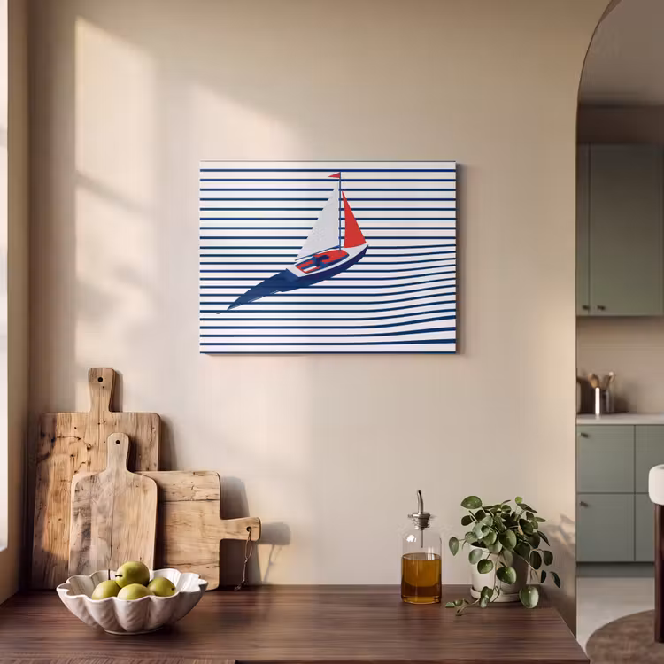 Boot - Water - Abstract - Blauw PET vilt klein -sfeer2