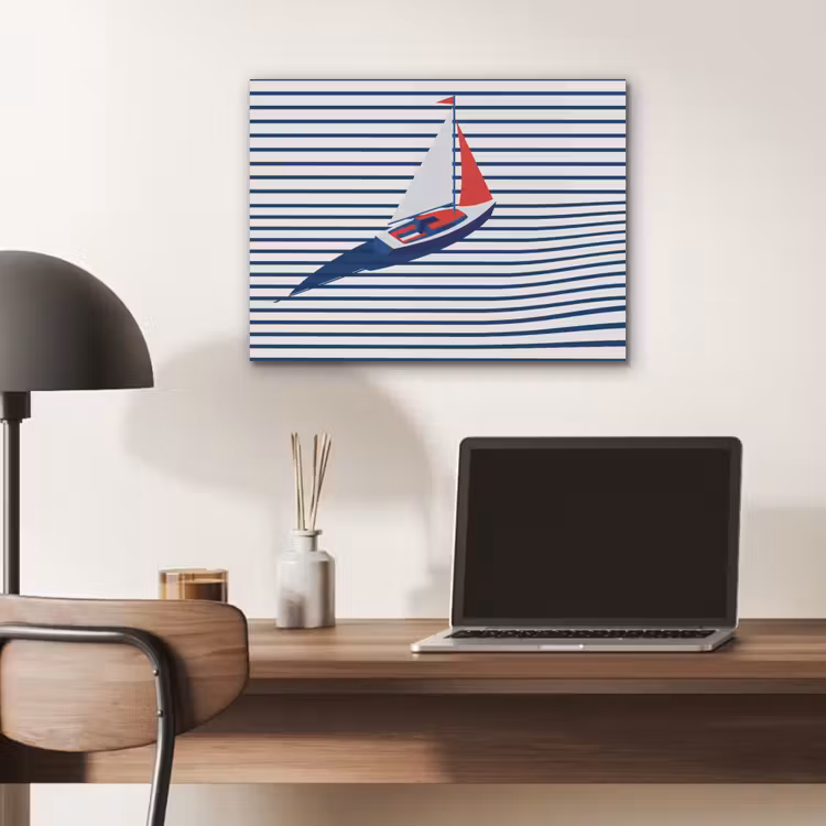 Boot - Water - Abstract - Blauw PET vilt klein -sfeer5