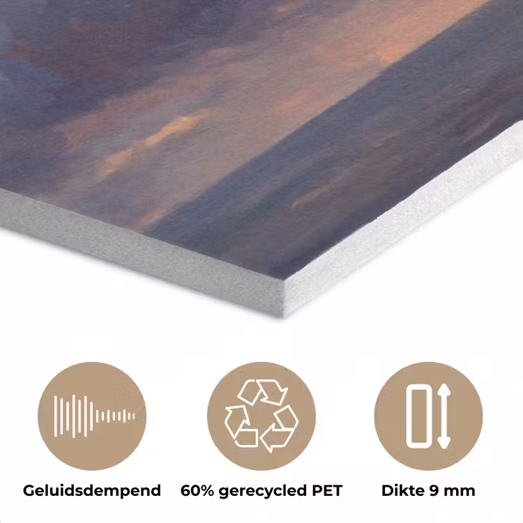 Boot - Zonsondergang - Zee - Natuur - Goud PET vilt klein -closeup_NL