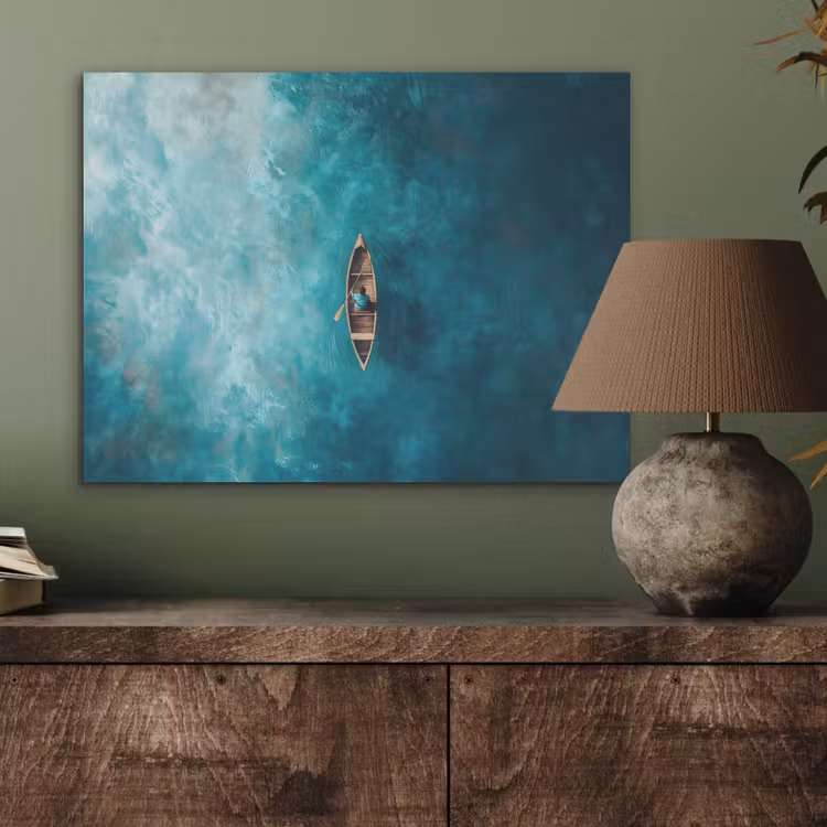 Bootje - Water - Blauw PET vilt klein -sfeer2