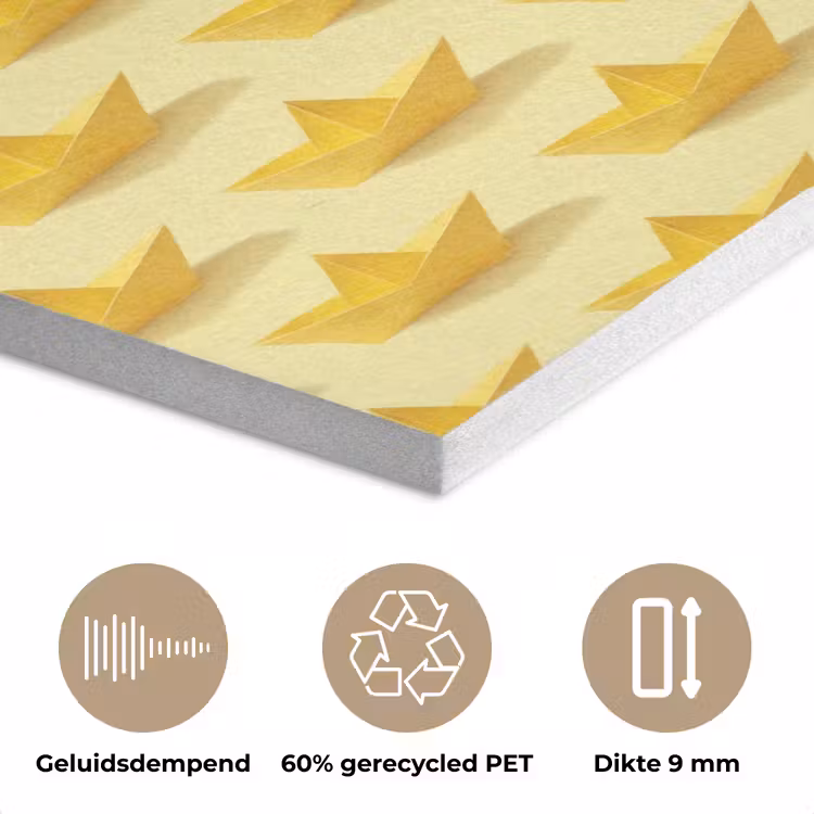 Bootjes - Origami - Creatief - Geel PET vilt klein 837 -closeup_NL